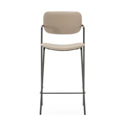 Sgabello alto, 46,5 x 51 x 97 cm, in ecopelle colore topo | Collezione Maika