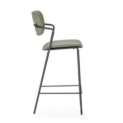 Taburete alto, 46,5 x 51 x 97 cm, de piel sintética en verde | Colección Maika