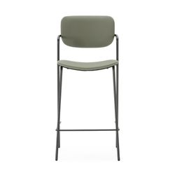 Taburete alto, 46,5 x 51 x 97 cm, de piel sintética en verde | Colección Maika