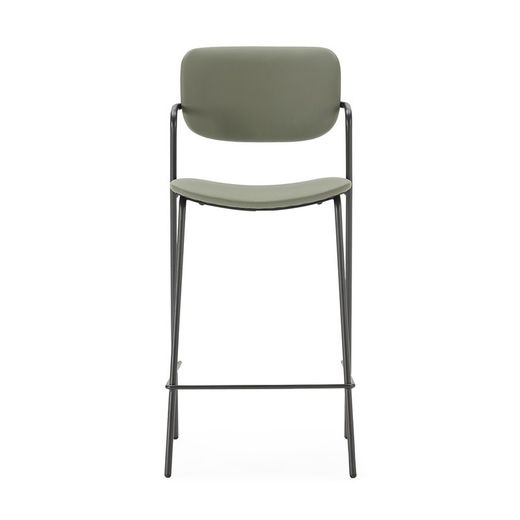 Taburete alto, 46,5 x 51 x 97 cm, de piel sintética en verde | Colección Maika