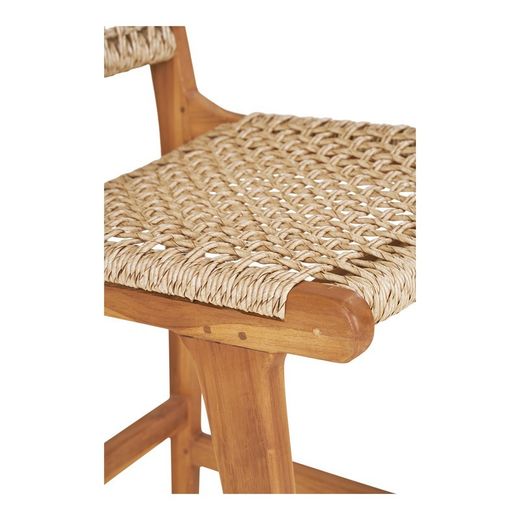 Sgabello alto, 50 x 45 x 94 cm, in legno di teak e rattan sintetico naturale | Collezione Derby