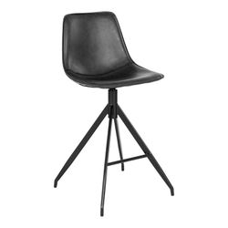 Sgabello alto, 51 x 44 x 96 cm, in pelle sintetica nera | Collezione Monaco