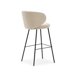 Sgabello alto, 54 x 51 x 88 cm, in tessuto beige e nero | Collezione Rush