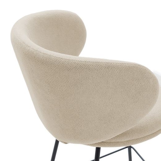Sgabello alto, 54 x 51 x 88 cm, in tessuto beige e nero | Collezione Rush