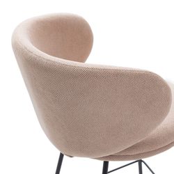 Taburete alto, 54 x 51 x 88 cm, de tejido en rosa | Colección Rush