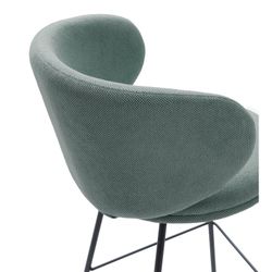 Sgabello alto, 54 x 51 x 88 cm, in tessuto verde e nero | Collezione Rush