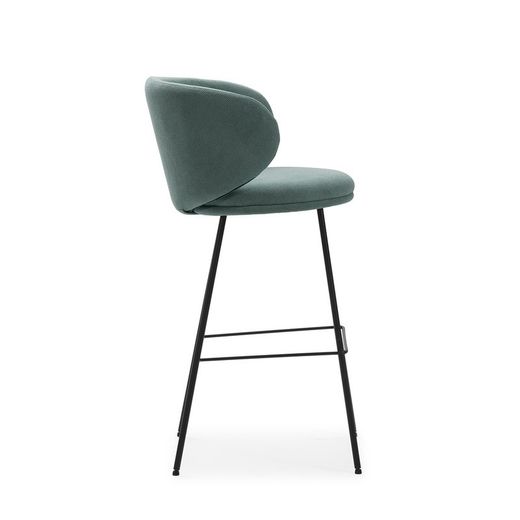 Sgabello alto, 54 x 51 x 88 cm, in tessuto verde e nero | Collezione Rush