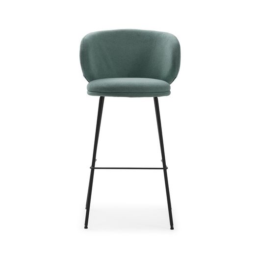 Sgabello alto, 54 x 51 x 88 cm, in tessuto verde e nero | Collezione Rush