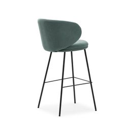 Sgabello alto, 54 x 51 x 88 cm, in tessuto verde e nero | Collezione Rush
