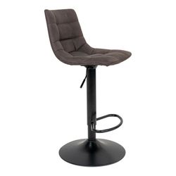 Sgabello alto regolabile in altezza, 43 x 43 x 108 cm, in microfibra grigio scuro | Collezione Middelfart