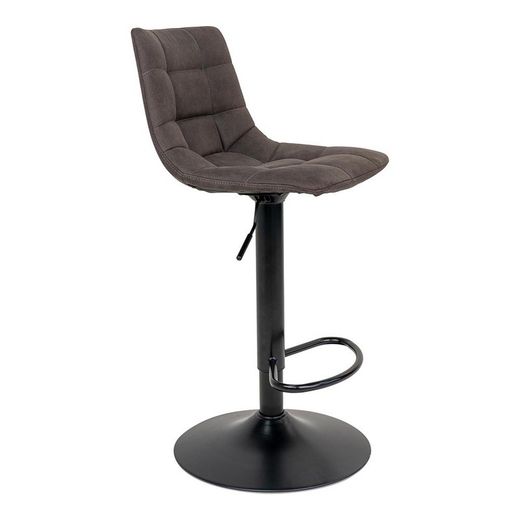 Sgabello alto regolabile in altezza, 43 x 43 x 108 cm, in microfibra grigio scuro | Collezione Middelfart