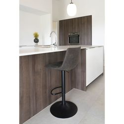 Sgabello alto regolabile in altezza, 43 x 43 x 108 cm, in microfibra grigio scuro | Collezione Middelfart