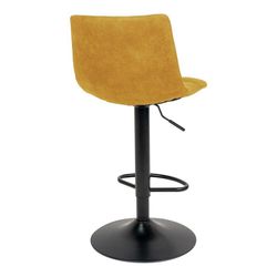 Sgabello alto regolabile in altezza, 43 x 43 x 108 cm, in velluto color mostarda | Collezione Middelfart