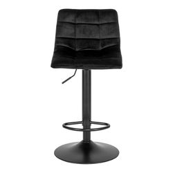 Sgabello alto regolabile in altezza, 43 x 43 x 108 cm, in velluto nero | Collezione Middelfart
