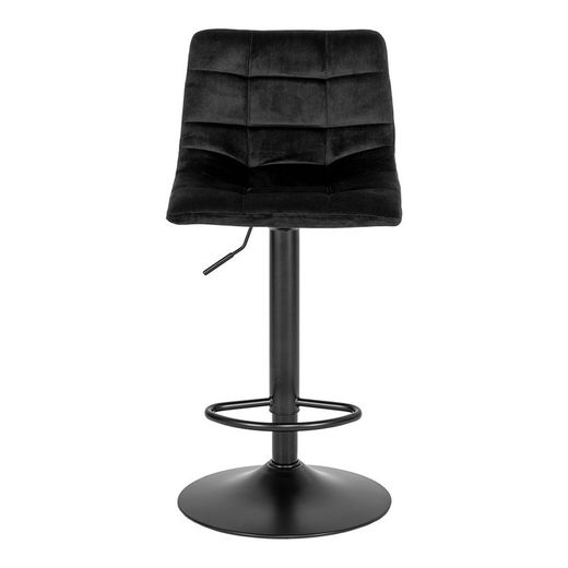 Sgabello alto regolabile in altezza, 43 x 43 x 108 cm, in velluto nero | Collezione Middelfart