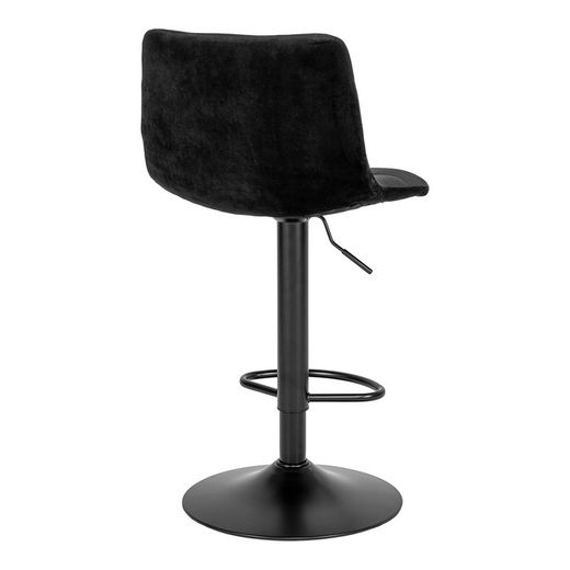 Sgabello alto regolabile in altezza, 43 x 43 x 108 cm, in velluto nero | Collezione Middelfart