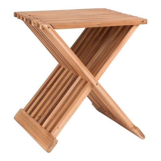 Sgabello basso, 35 x 40 x 45 cm, in legno di teak naturale | Collezione Erto