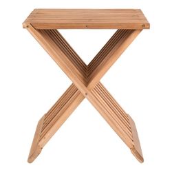Sgabello basso, 35 x 40 x 45 cm, in legno di teak naturale | Collezione Erto