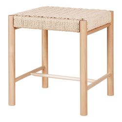Taburetto basso, 42 x 42 x 46,5 cm, in legno di olmo naturale | Collezione Abana
