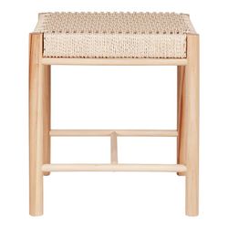 Taburetto basso, 42 x 42 x 46,5 cm, in legno di olmo naturale | Collezione Abana