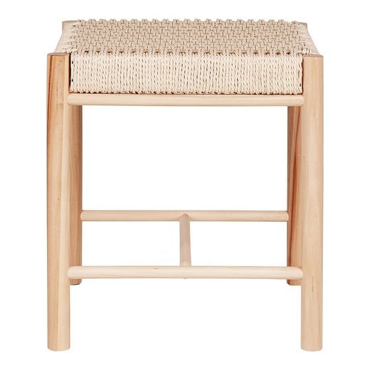 Taburetto basso, 42 x 42 x 46,5 cm, in legno di olmo naturale | Collezione Abana