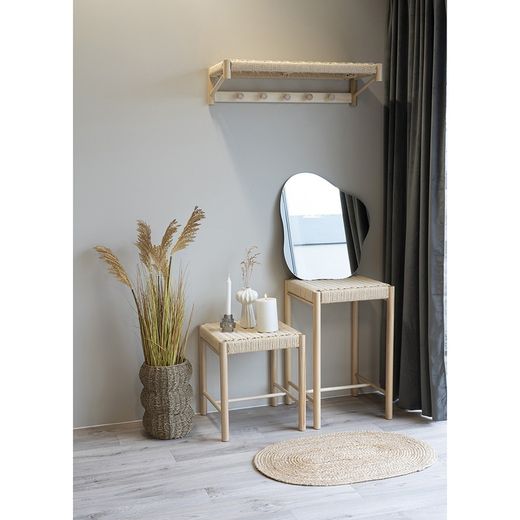Taburetto basso, 42 x 42 x 46,5 cm, in legno di olmo naturale | Collezione Abana