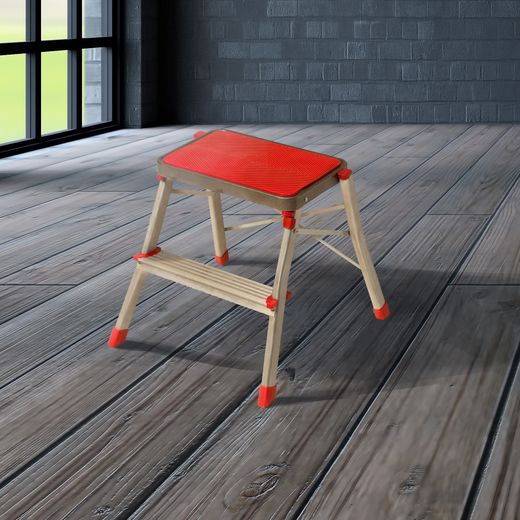Taburete Escalera Plegable de Acero 2 Peldaños CATTERHOUSE con Plataforma - Altura Máxima de Trabajo 246 cm, Seguro y Compacto para Uso Doméstico y Profesional