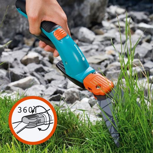 Tijera cortacésped orientable Gardena Comfort 360° con cierre de seguridad
