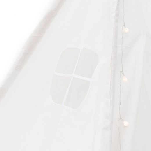 Tenda per bambini Montessori, 120 x 120 x 150 cm, in legno di paulownia e tessuto bianco | Collezione Koda