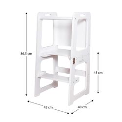 Tavolo da studio evolutivo, 43 x 40 x 86,5 cm, in legno bianco e nero | Collezione Evolutive II