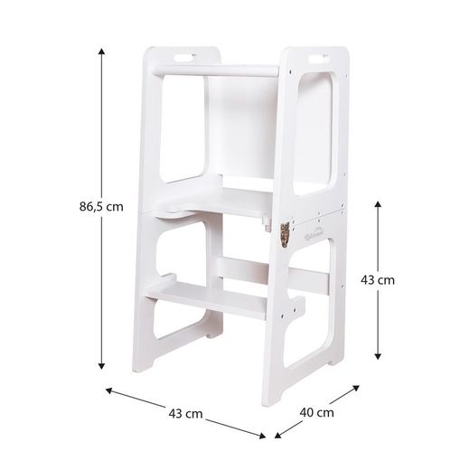 Tavolo da studio evolutivo, 43 x 40 x 86,5 cm, in legno bianco e nero | Collezione Evolutive II