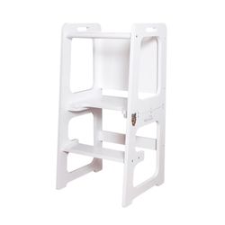 Torre de aprendizaje evolutiva, 43 x 40 x 86,5 cm, de madera en blanco y negro | Colección Evolutive II