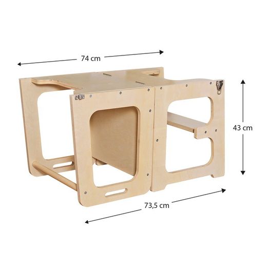 Tavolo da disegno evolutivo, 43 x 40 x 86,5 cm, in legno naturale | Collezione Evolutive II