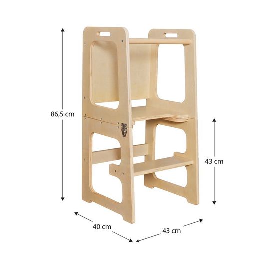 Tavolo da disegno evolutivo, 43 x 40 x 86,5 cm, in legno naturale | Collezione Evolutive II