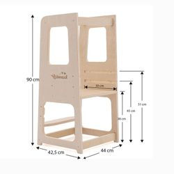Tavolo per bambini Montessori, 40 x 44 x 90 cm, in legno naturale | Collezione Evolutive