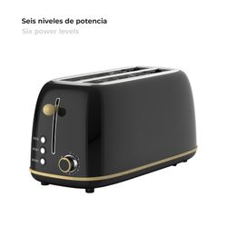 Tostador XL en negro, 42 x 18 x 19 cm | Kaito