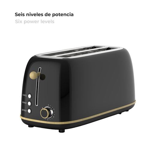 Tostador XL en negro, 42 x 18 x 19 cm | Kaito