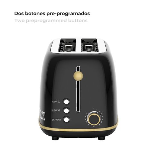 Tostador XL en negro, 42 x 18 x 19 cm | Kaito