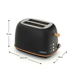 Toaster, 29,2 x 18 x 19 cm, aus Kunststoff und Edelstahl in Schwarz | Kollektion Kaito