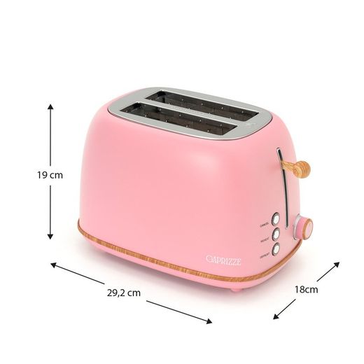 Tostadora, 29,2 x 18 x 19 cm, de plástico y acero inoxidable en rosa | Colección Kaito