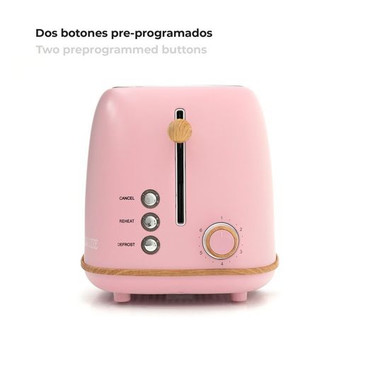 Tostadora, 29,2 x 18 x 19 cm, de plástico y acero inoxidable en rosa | Colección Kaito