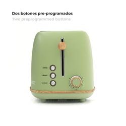 Tostadora, 29,2 x 18 x 19 cm, de plástico y acero inoxidable en verde | Colección Kaito