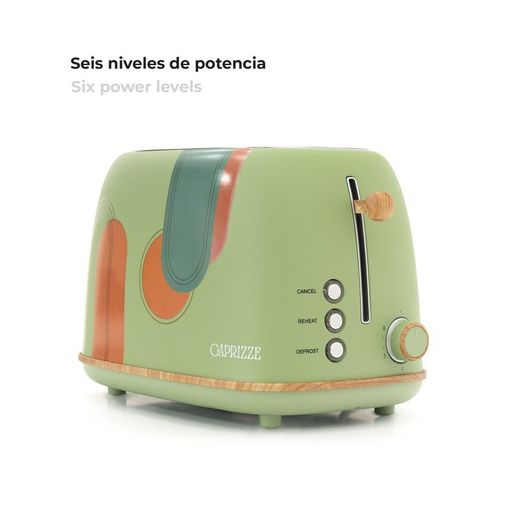 Tostadora con diseño de arco, 29,2 x 18 x 19 cm, de plástico y acero inoxidable en verde | Colección Kaito