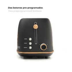 Tostadora con diseño de hojas, 29,2 x 18 x 19 cm, de plástico y acero inoxidable en negro | Colección Kaito