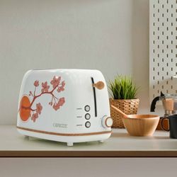 Tostadora con diseño japonés, 29,2 x 18 x 19 cm, de plástico y acero inoxidable en blanco | Colección Kaito