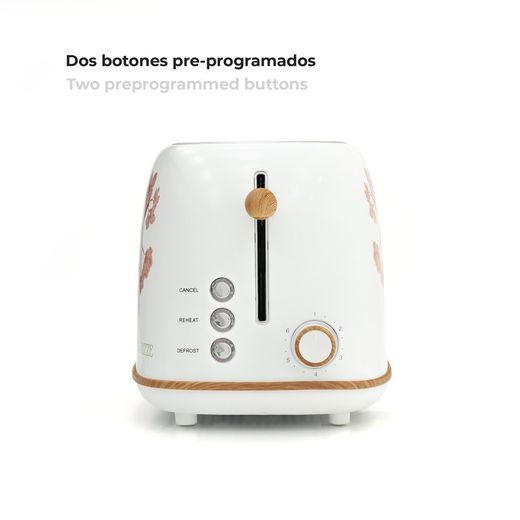 Tostadora con diseño japonés, 29,2 x 18 x 19 cm, de plástico y acero inoxidable en blanco | Colección Kaito