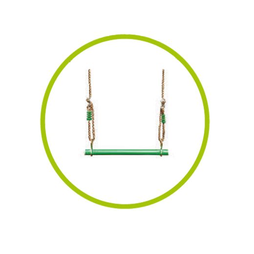 Trapecio Outdoor Toys con cuerda y asiento de plástico 55x3,20 cm