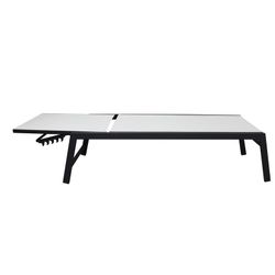 Lettino da giardino, 64 x 203 x 43 cm, in acciaio e textilene grigio | Collezione Pisa