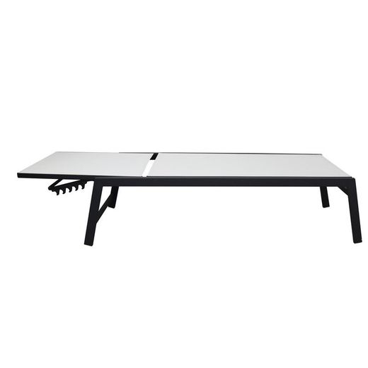 Lettino da giardino, 64 x 203 x 43 cm, in acciaio e textilene grigio | Collezione Pisa