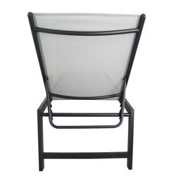 Lettino da giardino, 64 x 203 x 43 cm, in acciaio e textilene grigio | Collezione Pisa